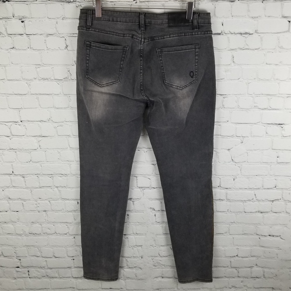 ESQUALO | black distressed copper stripe jeans - Picture 4 of 9